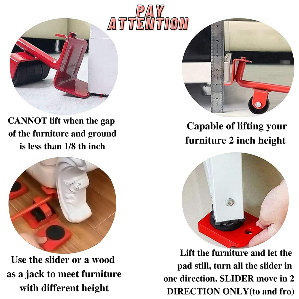 Heavy Duty Furniture Mover Set with 360° Wheels
