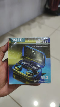 M10 Bluetooth 5.3 Earbuds with Mic & LED Display