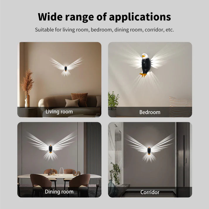 Artistic Eagle LED Wall Light – Rechargeable & Remote-Controlled!